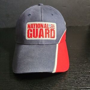 NATIONAL GUARD Dale Jr Cap Hat Navy Red‎ Patriotic Military Embroidered 88